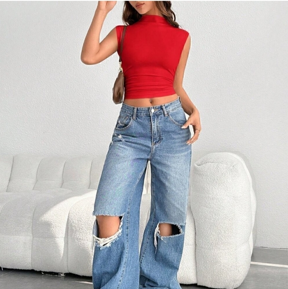 Cool Red Seamless Tank Top Women's Small